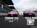 Tesla Model S P85D vs Ferrari 458 Speciale 1-4Ӣ